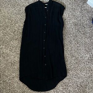 Zara Black Linen Tunic Dress